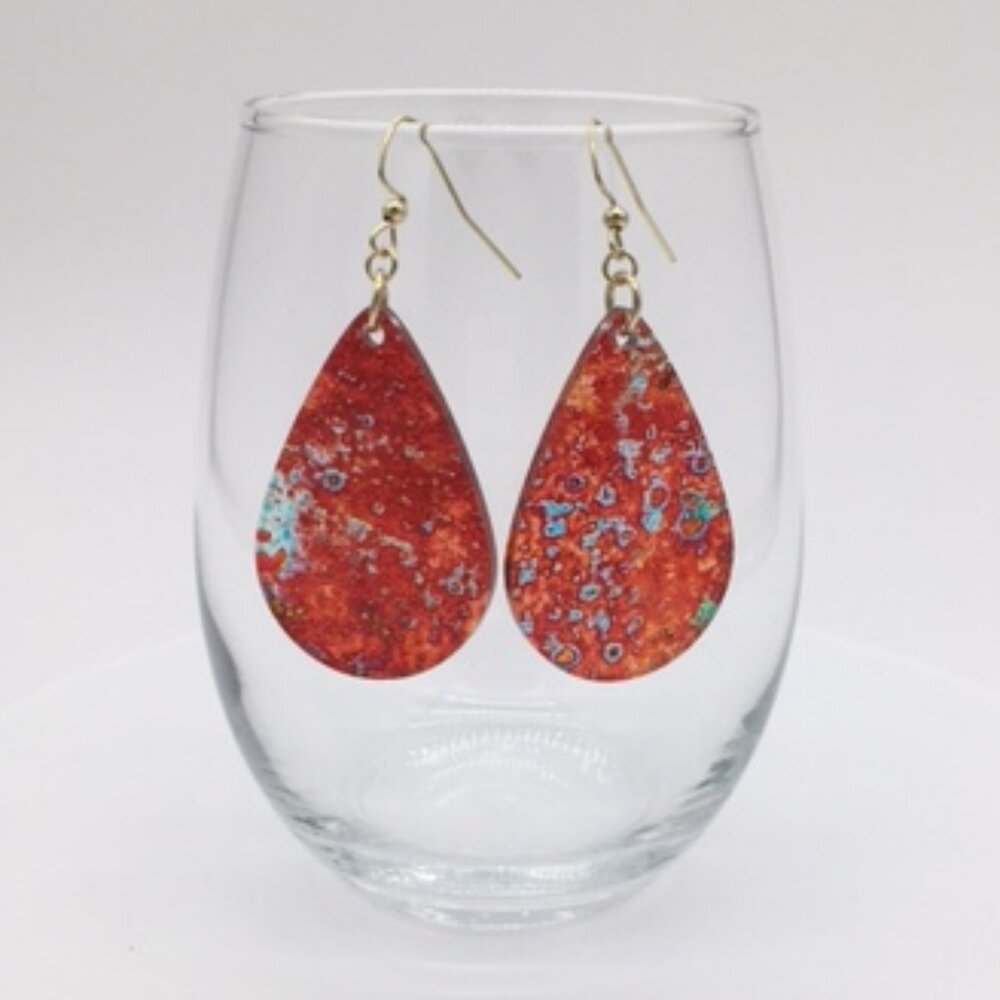 Custom Laser Cut Copper Acrylic Earrings